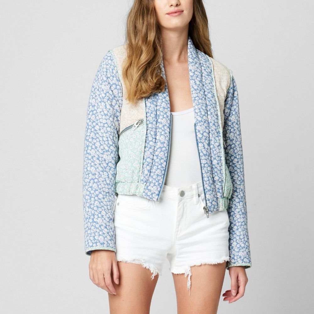 BLANK NYC Floral Bomber Jacket